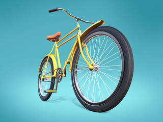 Bicycle concept poster design, retro bike render, isolated on color backgound with place for text. sports hipster ride summer event