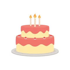 Fotobehang Birthday cake vector isolated illustration © FARBAI