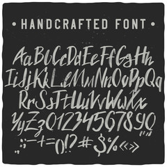 Fototapeta na wymiar Handcrafted script typeface named 