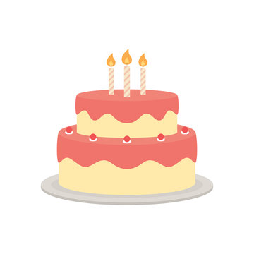 Birthday cake vector isolated illustration