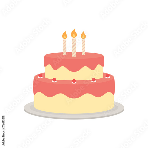 Birthday cake vector isolated illustration