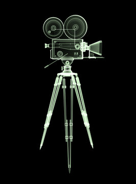 vintage retro movie camera tripod mount isolated on white high quality rendering
