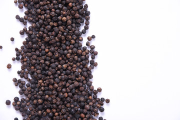 Black pepper isolated on white background