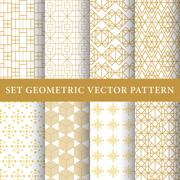 Golden vintage luxury vector patterns pack