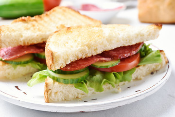 Club sandwich, close up view