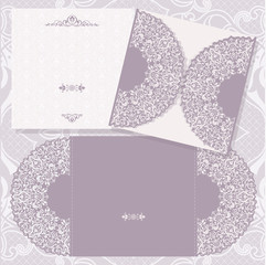Floral background in light violet color, can be used as creating card, invitation card for wedding, birthday and other holiday, save the date. Original floral background, greeting card. © psk55