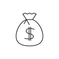 Money bag line icon