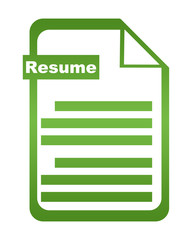 Resume Green File Symbol 