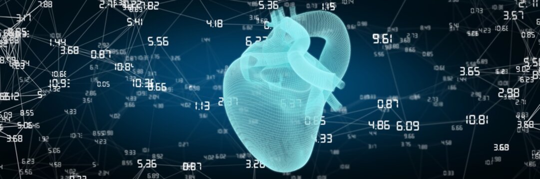 Composite Image Of Vector Image Of blue 3d Human Heart 
