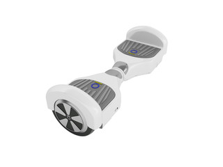 Gyroboard white from the back perspective 3d render on a white background no shadow