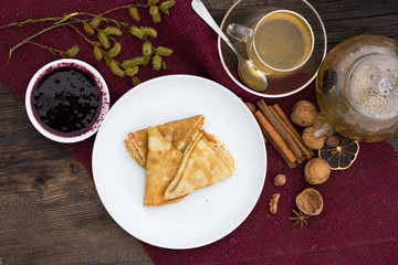 Pancakes with jam