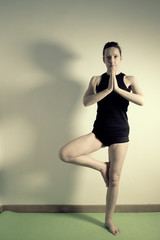 Fototapeta premium Woman doing yoga practices