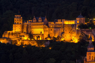 Fototapeta na wymiar View to castle, Heidelberg, Germany
