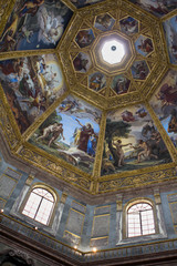 The frescoed dome in the Medici Chapel, Florence, Italy