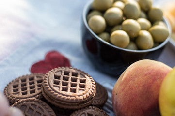 Biscuits and olives