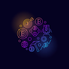 Colorful cryptocurrency vector circular symbol
