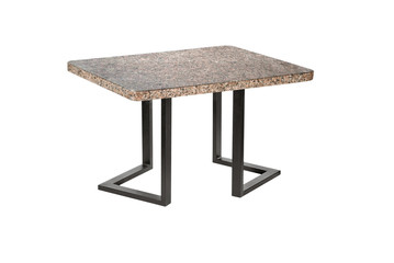 A wooden or stone table on a white background