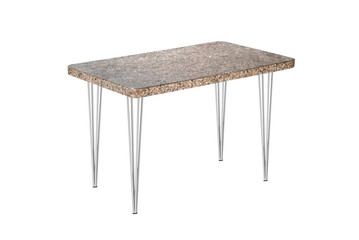 A wooden or stone table on a white background