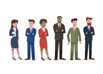 group of businessmen and businesswoman