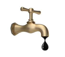 Brass tap with black drop