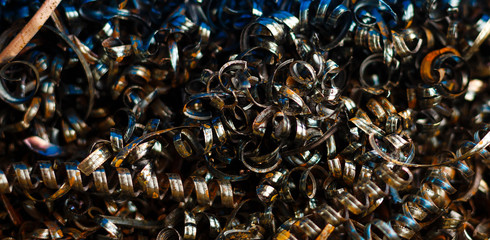 Scrap metal shavings