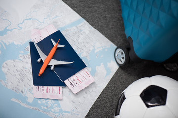 flight tickets with toy airplane - Powered by Adobe
