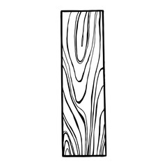 Wooden letter I engraving vector illustration