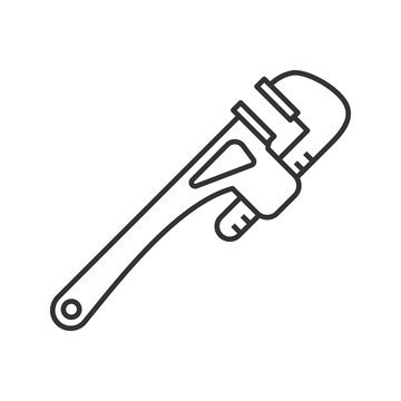 black outline pipe wrench tool clip art preview
