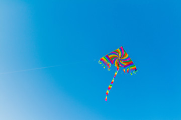 Colorful kite flying in the sky