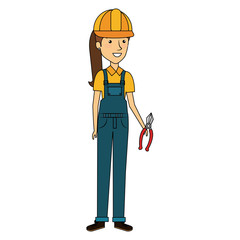 constructor woman with pliers avatar character