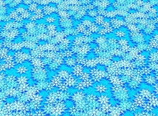 Background of blue and white decorative snowflakes