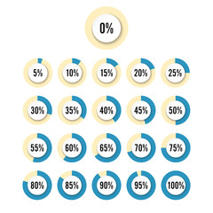 Set of circle percentage diagrams for infographics design elements