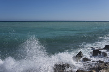 Italy, Liguria:waves in windy days.