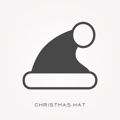 Silhouette icon christmas hat