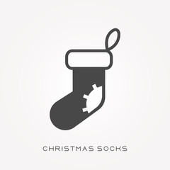 Silhouette icon christmas socks