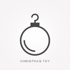 Silhouette icon christmas toy