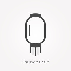 Silhouette icon holiday lamp