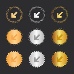 Pfeil links unten - Hinweis - Bronze, Silber, Gold Medaillen