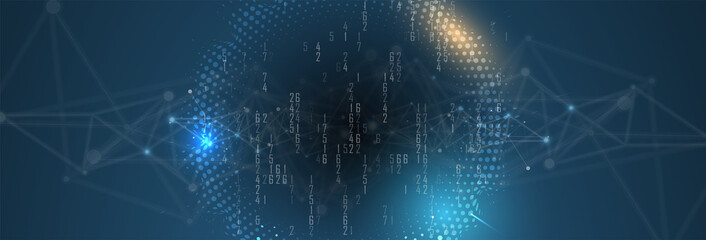 Fototapeta premium Digital technology world. Business virtual concept. Vector background