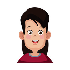 Cute girl cartoon icon vector illustration graphic design