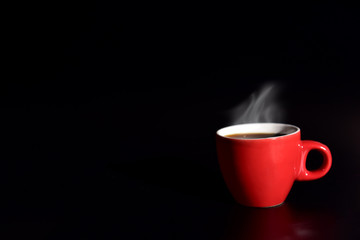 Red cup coffee with laugh smile cartoon face mood for love concept, relax concept, drinking...