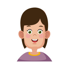 Cute girl cartoon icon vector illustration graphic design