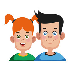 Kids friends cartoon icon vector illustration graphic design
