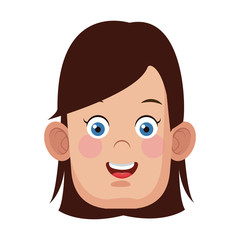 Cute girl cartoon icon vector illustration graphic design