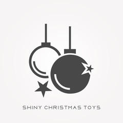 Silhouette icon shiny christmas toys