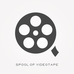 Silhouette icon spool of videotape