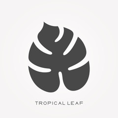 Silhouette icon tropical leaf