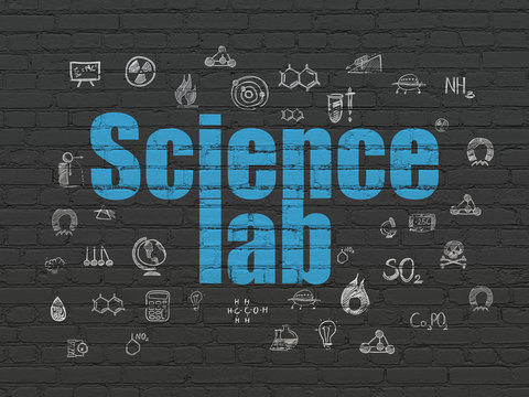 Science concept: Science Lab on wall background