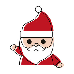 cartoon santa claus icon over white background colorful design vector illustration