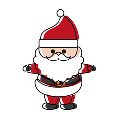 cartoon santa claus icon over white background colorful design vector illustration